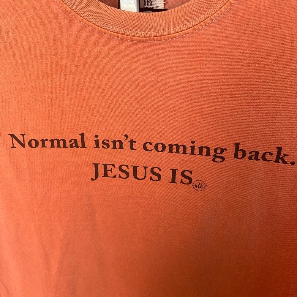 Comfort Colors Orange Short Sleeve Tee with Bold Message NEVER WORN - Picture 2 of 4